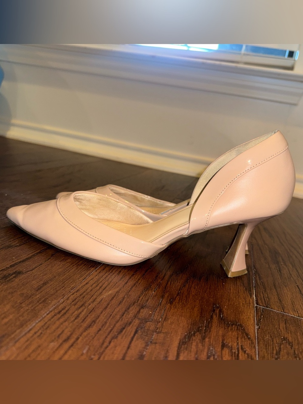 Jenn Ardor Nude Blush Pointed-Toe Mid Heel Pumps